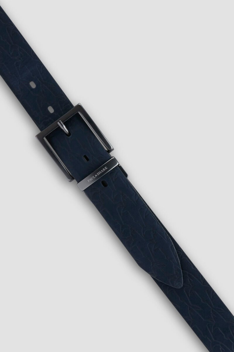 Reversible leather belt with Sharks pattern - Image 2